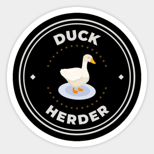 Duck herder round logo Sticker